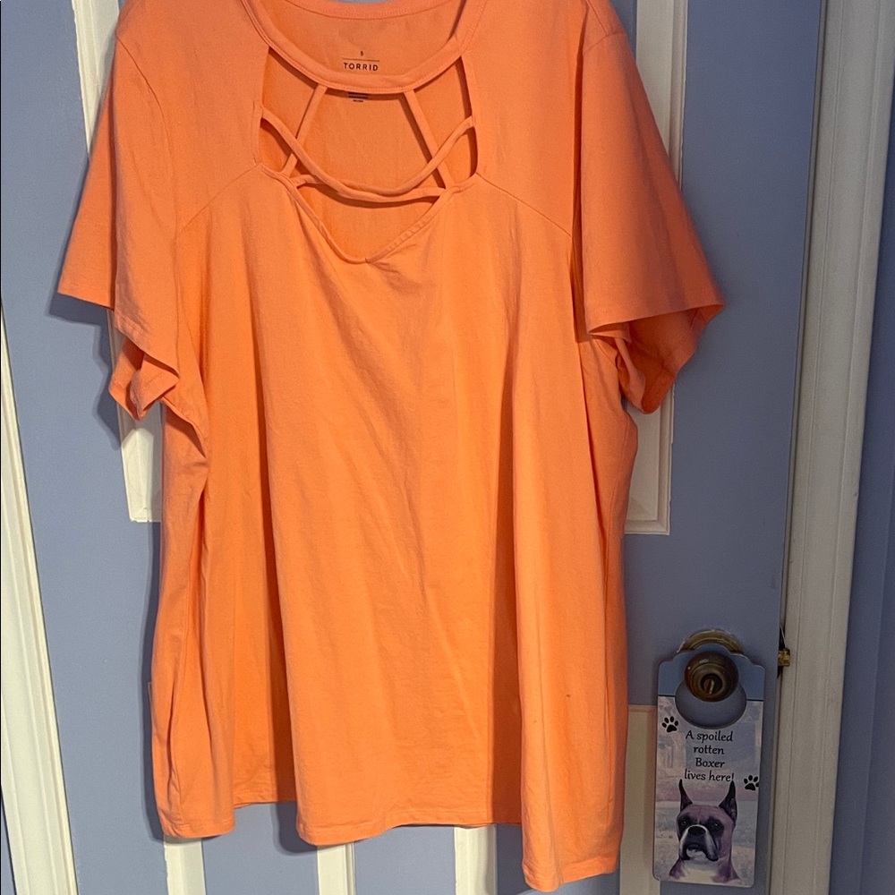 Torrid Women's Vibrant Orange Short Sleeve Top
